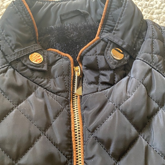 Black Quilted Vest with Tan Trim - Picture 8 of 13